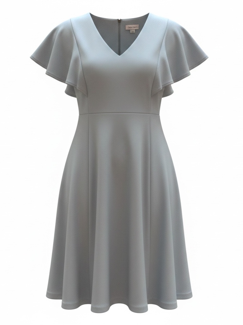 Calvin Klein Light Blue Flutter Sleeve Fit & Flare Dress Size 14